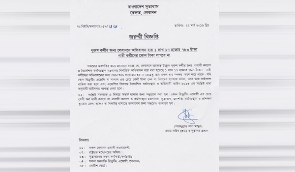 বিনা পয়সায় বাংলাদেশি নারী কর্মী নিচ্ছে লেবানন!