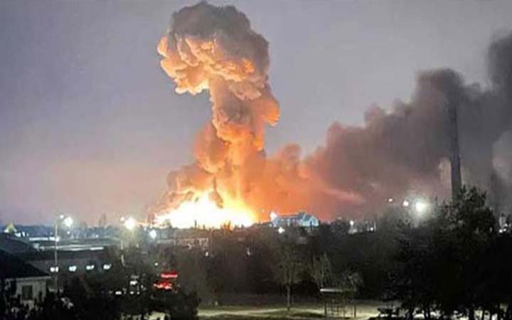 কিয়েভে গোলাবর্ষণের বিকট শব্দ