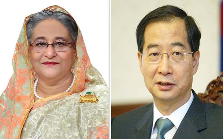 কোরিয়ার প্রধানমন্ত্রী হান ডাক সু’কে প্রধানমন্ত্রী শেখ হাসিনার অভিনন্দন