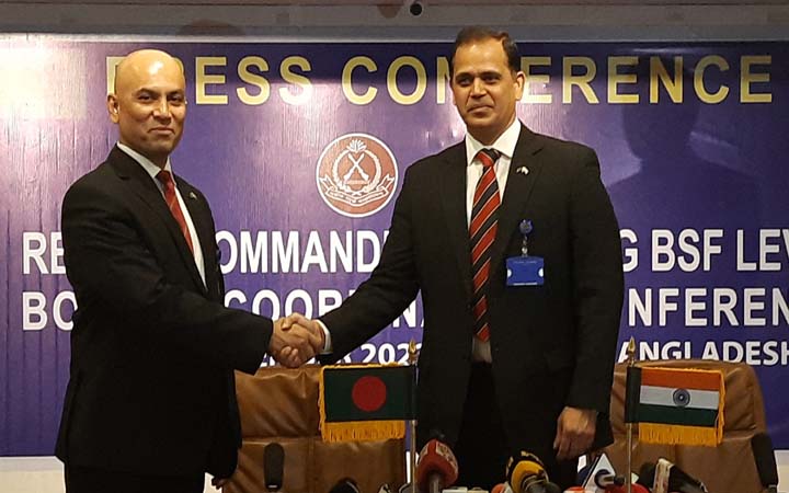 বাংলাদেশ-ভারত দু’দেশের মধ্যে সোহার্দ্য বৃদ্ধিতে বিজিবি-বিএসএফ উচ্চ পর্যায়ে নীতিগত ৭ সিদ্ধান্ত