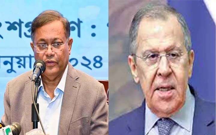 রাশিয়া-বাংলাদেশ সম্পর্ক বন্ধুত্বের দৃঢ় ভিত্তির উপর প্রতিষ্ঠিত : হাছান মাহমুদকে ল্যাভরভ