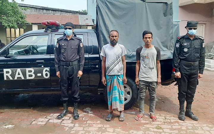 যশোরে র‌্যাব-৬ এর অভিযানে ০২ কেজি গাঁজা সহ ০২ জন গ্রেফতার