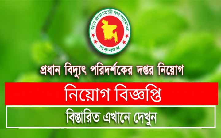 প্রধান বিদ্যুৎ পরিদর্শকের দপ্তরের ৭টি পদে জনবল নিয়োগ