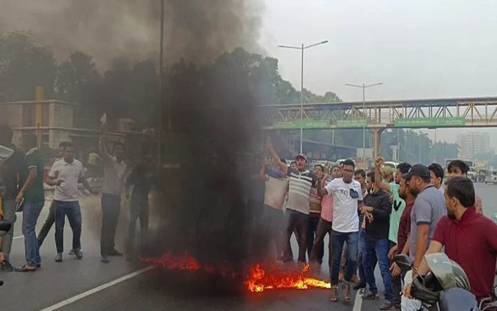রাজধানীতে ছাত্রদল নেতা-কর্মীদের অবরোধ