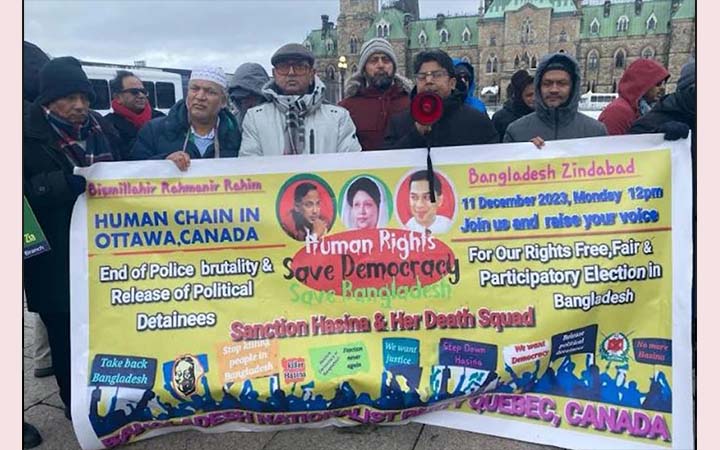 কানাডায় বিএনপির বিক্ষোভ সমাবেশ