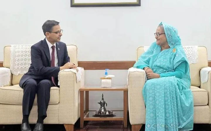 প্রধানমন্ত্রীর সঙ্গে ভারতীয় হাইকমিশনারের সৌজন্য সাক্ষাৎ