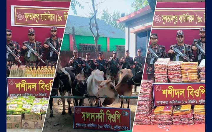 সীমান্তে আড়াই কোটি টাকার ভারতীয় পণ্য জব্দ