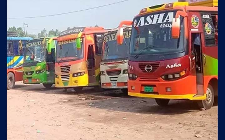 অনির্দিষ্টকালের জন্য রংপুর-নীলফামারী রুটে বাস চলাচল বন্ধ