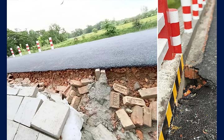 ১০ দিনেই বেহাল দশা তিন কোটি টাকা ব্যয়ে নির্মিত ব্রিজের