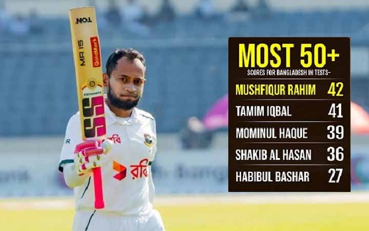 তামিমকে পেছনে ফেলে রেকর্ড অবস্থানে মুশফিক