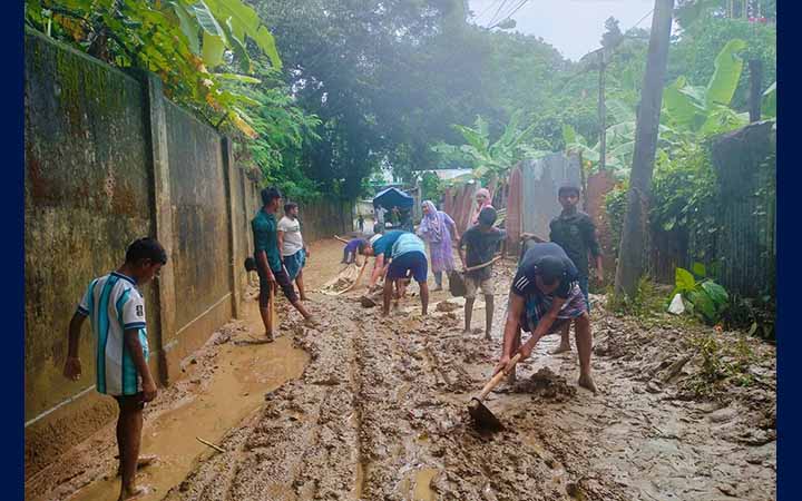 বান্দরবানে বন্যার পানি নামছে, বেরিয়ে আসছে ক্ষত