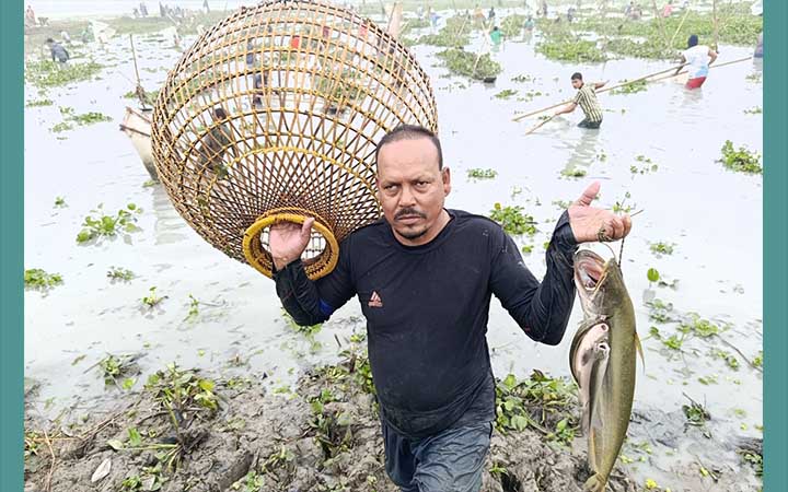 গোয়াহরি বিলে ফিরল ঐতিহ্যের ‘পলো বাওয়া’ উৎসব