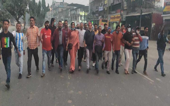 অবরোধের সমর্থনে নিপুণের নেতৃত্বে রাজধানীতে বিএনপির মিছিল