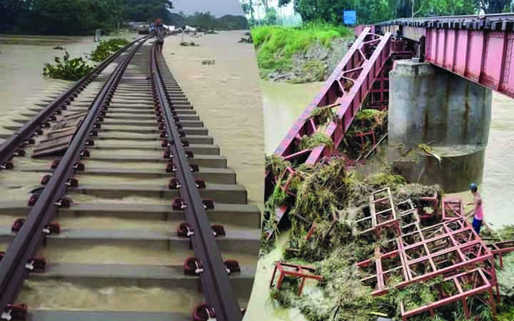 বন্যায় পটিয়া-চট্রগ্রাম-কক্সবাজার রেললাইন প্রকল্পের ক্ষয়ক্ষতি