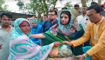 সালথায় টর্নেডোতে ক্ষতিগ্রস্থদের পাশে শামা ওবায়েদ