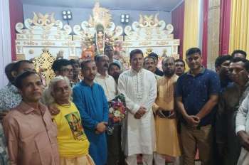 আড়াইহাজারে পূজামণ্ডপ পরিদর্শনে পুলিশ সুপার গোলাম মোস্তফা রাসেল