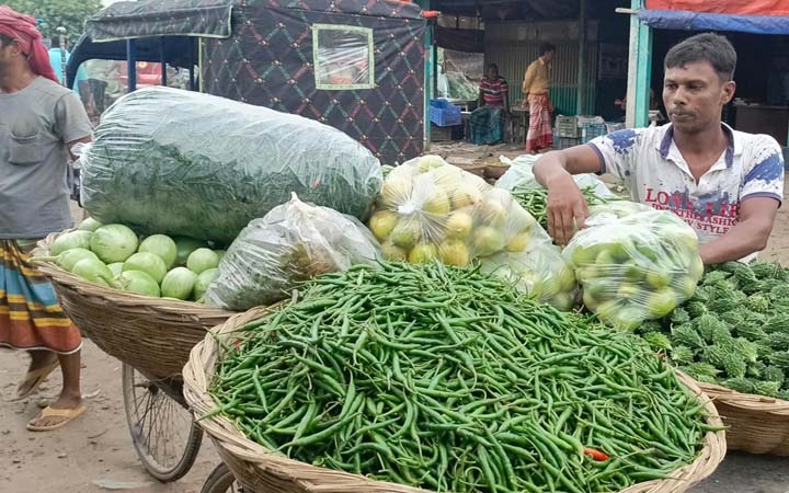 ‌‌‌‘বৃষ্টির কারণে’ মানিকগঞ্জে বাজারে সবজির দাম বৃদ্ধি