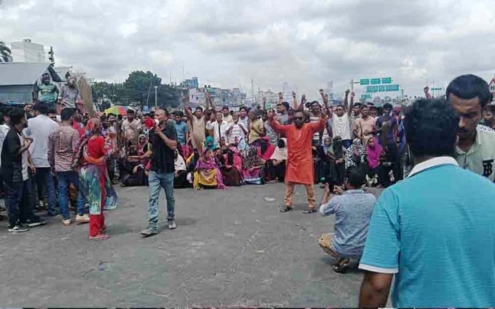 ফরিদপুর ভাঙ্গায় ঢাকা-বরিশাল ও ঢাকা-খুলনা মহাসড়ক অবরোধ