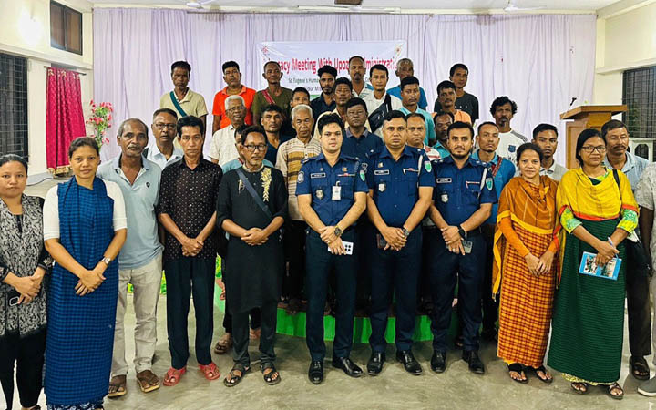 কুলাউড়ায় ক্ষুদ্র নৃ-গোষ্ঠী নাগরিকদের শান্তির বার্তা দিলেন থানার ওসি ওমর ফারুক