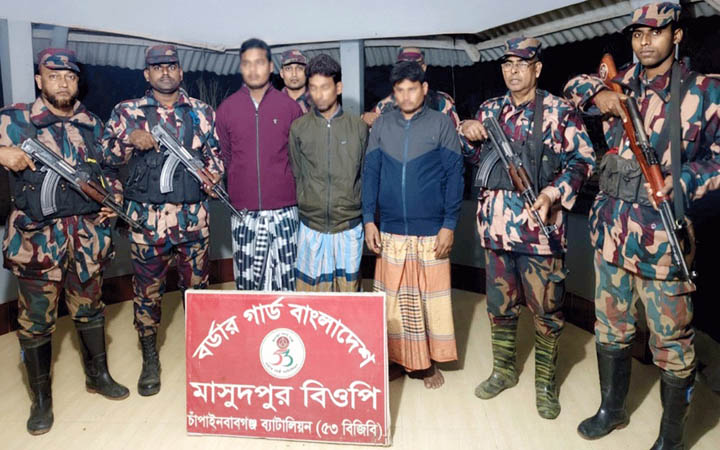 চাঁপাইনবাবগঞ্জ সীমান্তে দুই ভারতীয় গরু চোরাকারবারি গ্রেপ্তার