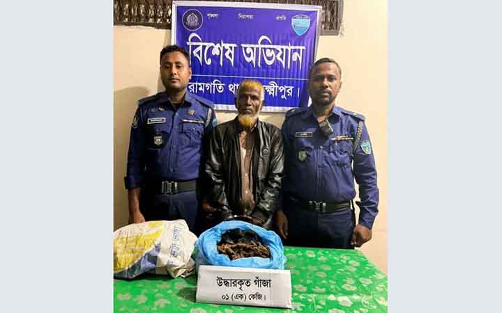 লক্ষ্মীপুরের রামগতিতে গাঁজাসহ মাদক কারবারি গ্রেপ্তার