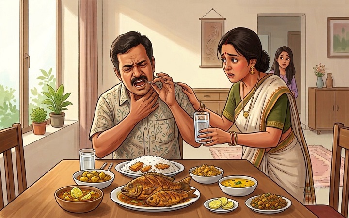 গলায় মাছের কাঁটা আটকে গেলে কী করবেন? জেনে নিন ঘরোয়া কিছু উপায়