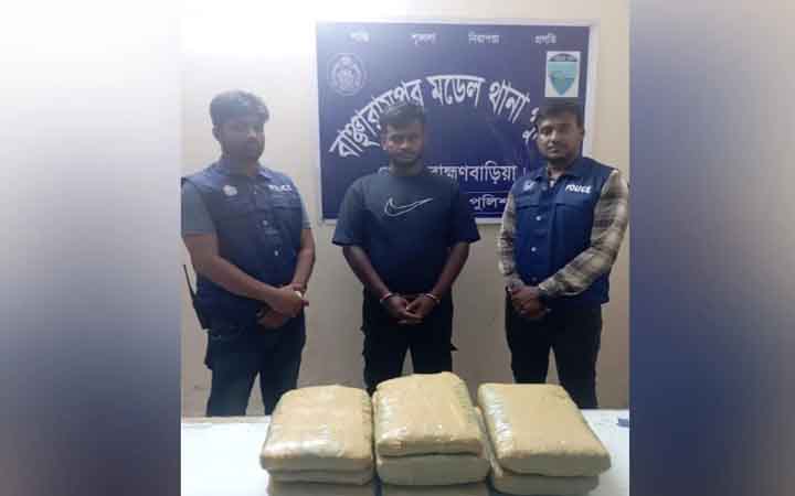 বাঞ্ছারামপুরে ১১ কেজি গাঁজাসহ মাদক কারবারি গ্রেপ্তার, প্রাইভেট কার জব্দ
