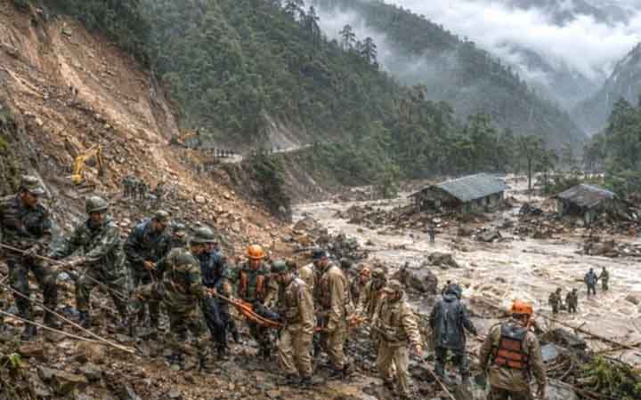 ভারতে আকস্মিক বন্যায় ৫ ভারতীয় সেনা নিখোঁজ