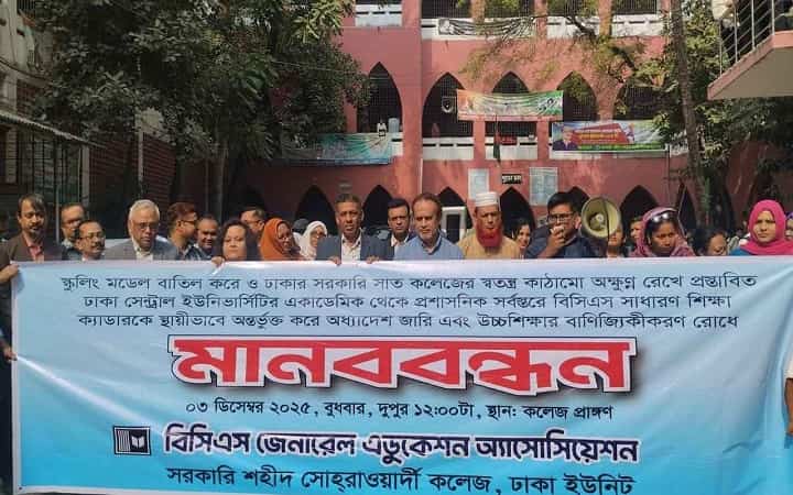 প্রস্তাবিত স্কুলিং পদ্ধতি বাতিলের দাবি সোহরাওয়ার্দী কলেজ শিক্ষকদের