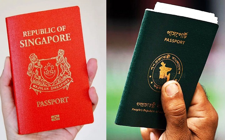 বিশ্বের সবচেয়ে শক্তিশালী পাসপোর্ট সিঙ্গাপুরের, বাংলাদেশ কততে?