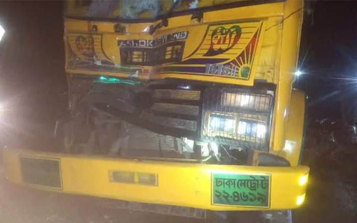 পণ্য বোঝাই ট্রাকে পেট্রোলবোমা নিক্ষেপ, চালক আহত