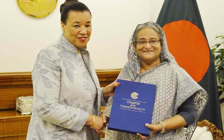 শেখ হাসিনাকে কমনওয়েলথ মহাসচিবের অভিনন্দন
