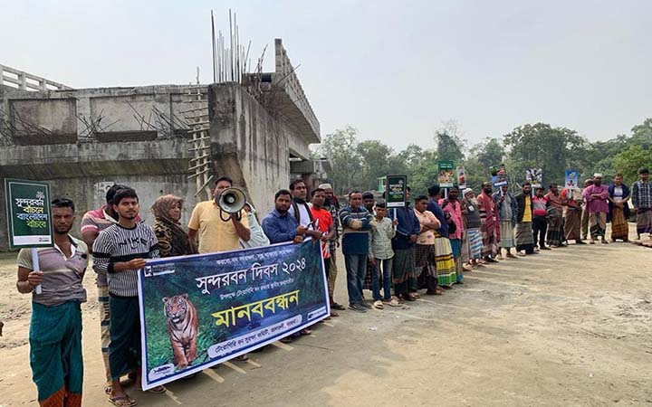 তালতলীতে সুন্দরবন দিবস উপলক্ষে মানববন্ধন, সভা