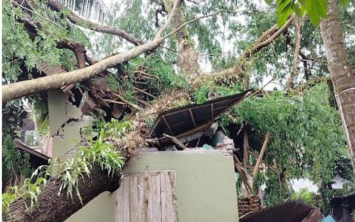 পিরোজপুরে ঘূর্ণিঝড়ে লন্ডভন্ড শত শত বাড়িঘর, একজনের মৃত্যু