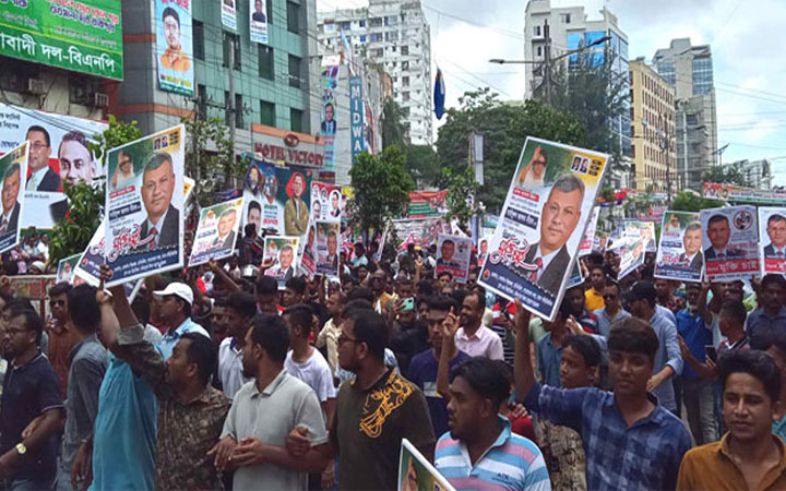 মিছিল নিয়ে বিএনপির সমাবেশে জড়ো হচ্ছেন নেতাকর্মীরা