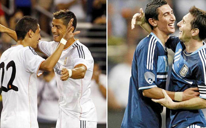 মেসি-রোনালদো সেরার তর্কে যাকে এগিয়ে রাখলেন ডি মারিয়া