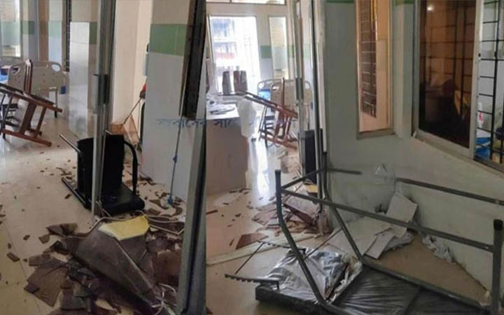 ওসমানী হাসপাতালে ইন্টার্ন চিকিৎসকদের কর্মবিরতি চলছে