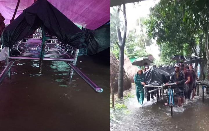 বন্যায় দুর্ভোগ: পারিবারিক কবরস্থানে দাফন হয়নি যুবকের মরদেহ