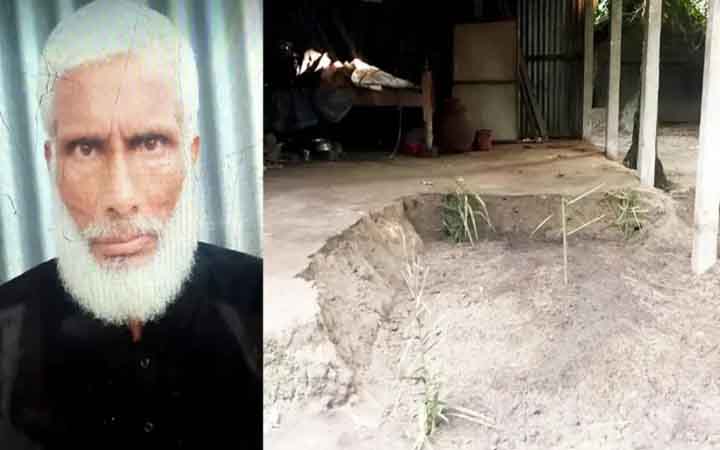 জমি নেই, একমাত্র সম্বল বসতঘরেই দাফন হলো আব্দুল করিমের
