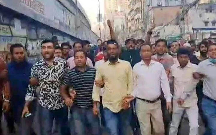 অবরোধের সমর্থনে রাজধানীতে ঝটিকা মিছিল