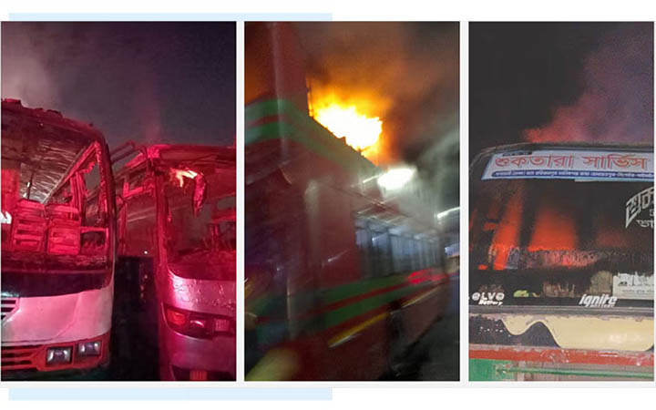 মিরপুরে ৪ বাসে আগুন, গ্রেপ্তার তিন