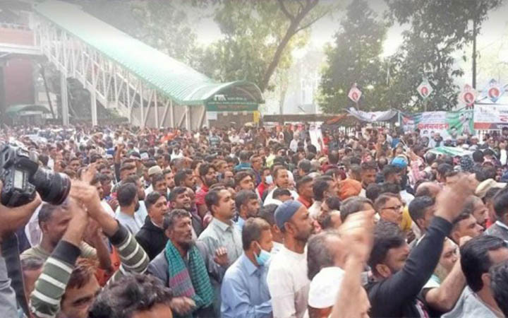 জাতীয় প্রেসক্লাবের সামনে বিএনপির মানববন্ধন শুরু