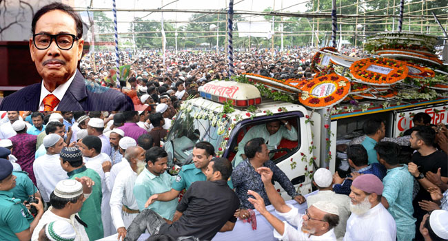 রংপুরের মাটিতেই চিরনিদ্রায় শায়িত হলেন  এরশাদ