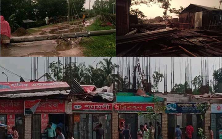 গাইবান্ধায় হঠাৎ ঝড়ে ব্যাপক ক্ষয়ক্ষতি