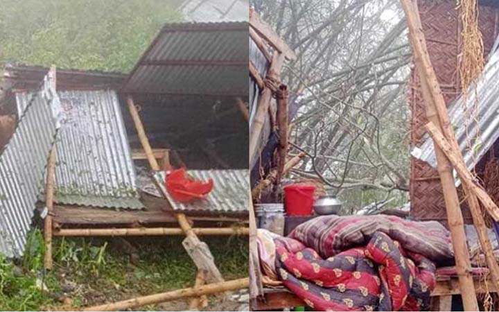 ঘূর্ণিঝড়ে লন্ডভন্ড বাড়িঘর, ফসলের ব্যাপক ক্ষতি