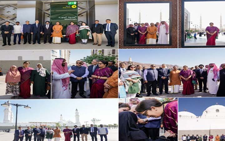 মদিনায় ভারতীয় প্রতিনিধিদলের নেতৃত্ব দিলেন স্মৃতি ইরানি