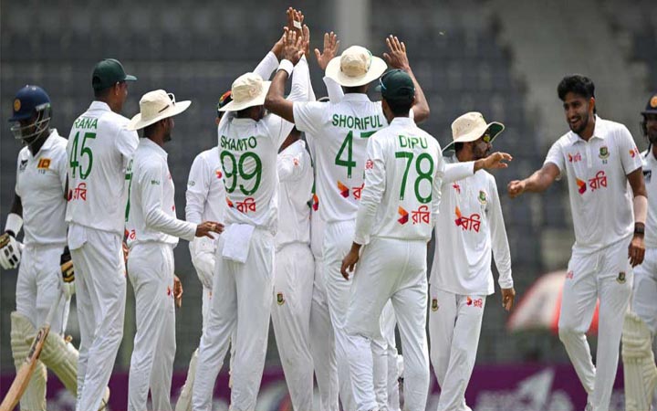 খালেদের তোপে প্রথম সেশনে দিশেহারা শ্রীলঙ্কা