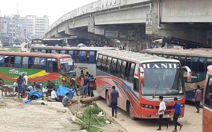 গাজীপুরে দূরপাল্লার ৪০ বাস জব্দ