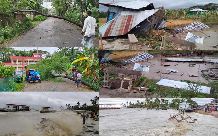 মিধিলি'র আঘাতে নোয়াখালী উপকূলী অঞ্চলে ২ শতাধিক ঘরবাড়ি বিধস্ত