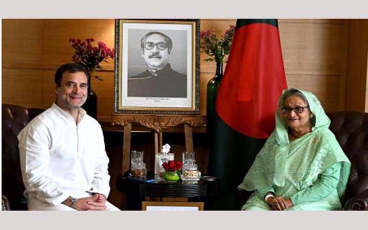 প্রধানমন্ত্রী শেখ হাসিনার সঙ্গে দেখা করলেন রাহুল গান্ধী